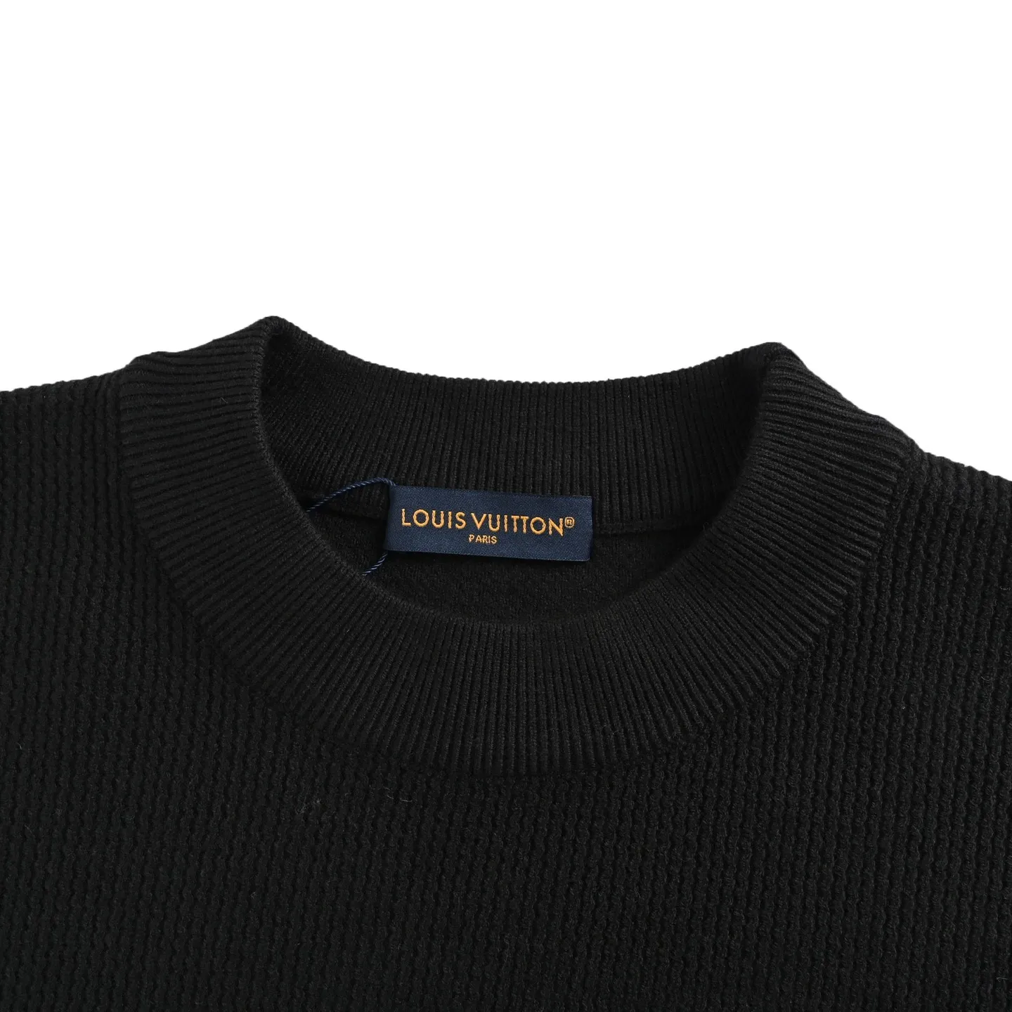 Louis Vuitton/Louis Vuitton chest old pattern leather crew neck sweater
